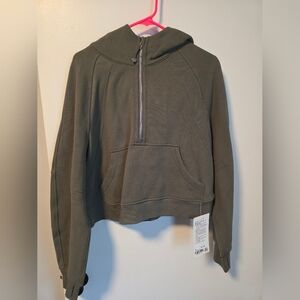 Lululemon Athletica Scuba Oversized 1/2 Zip Hoodie - Medium Olive M/L